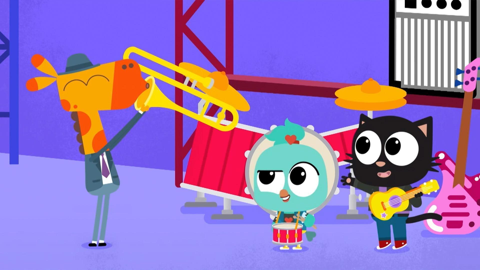 Music makers Milo, Lofty and Lark are excited to play at the town festival.