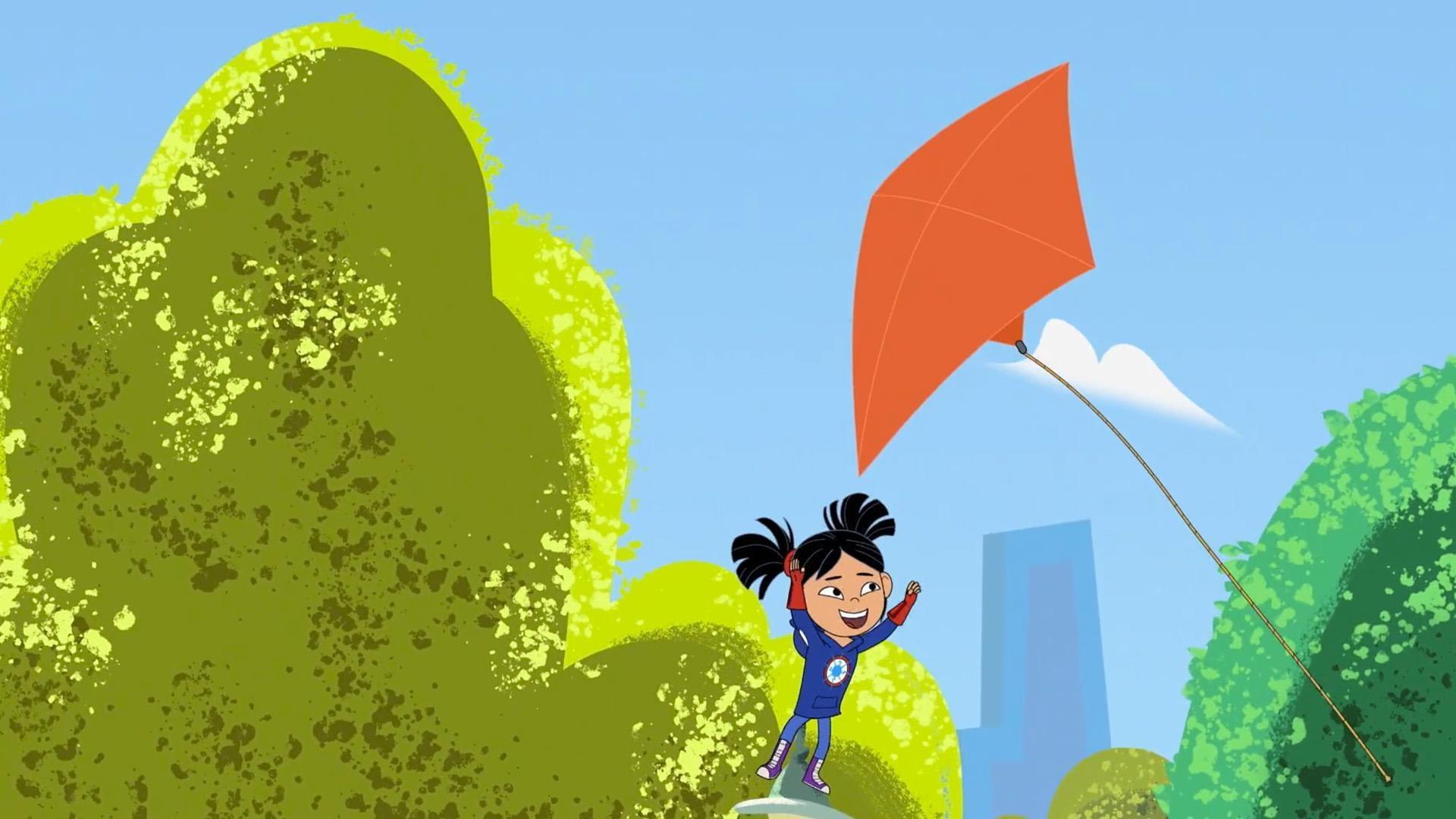 Sara tries to catch a runaway kite!