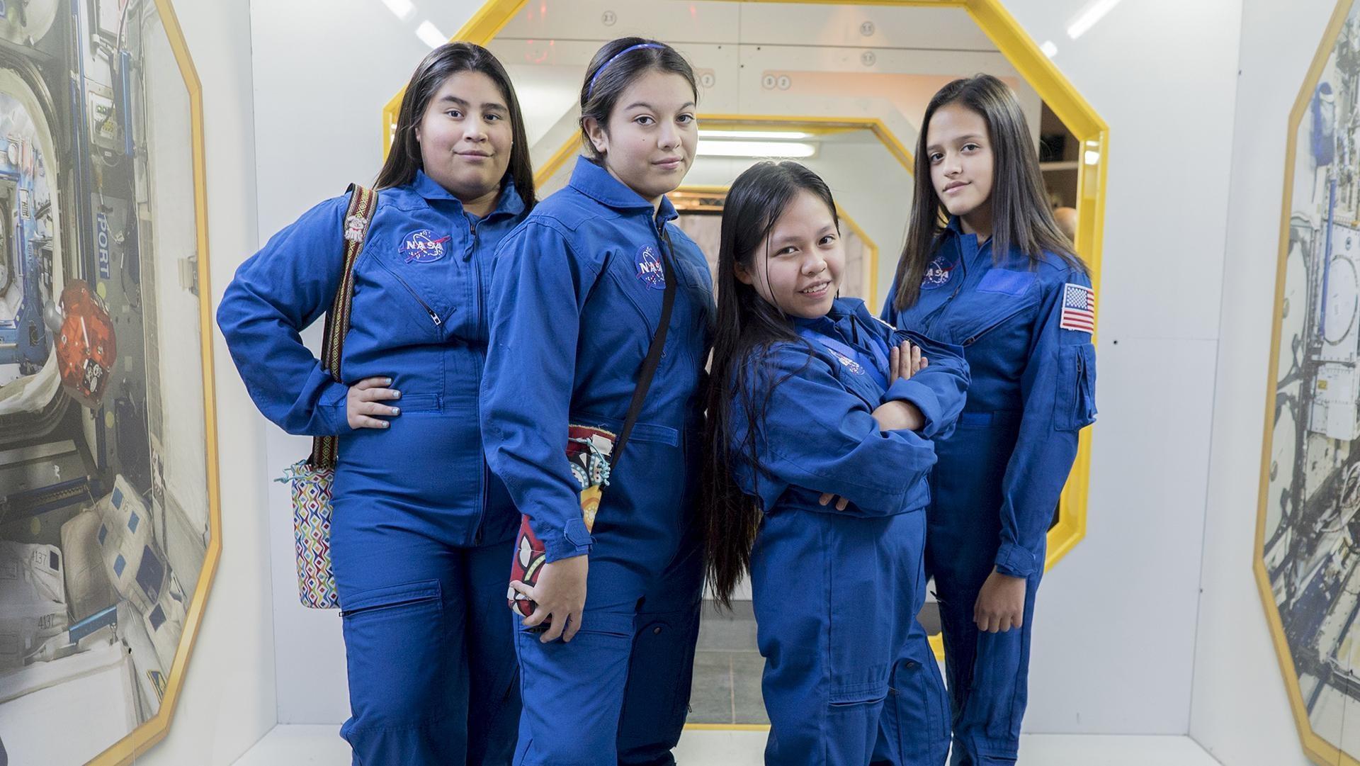 Texas SciGirls team with a NASA materials engineer to create water bottle insulators.