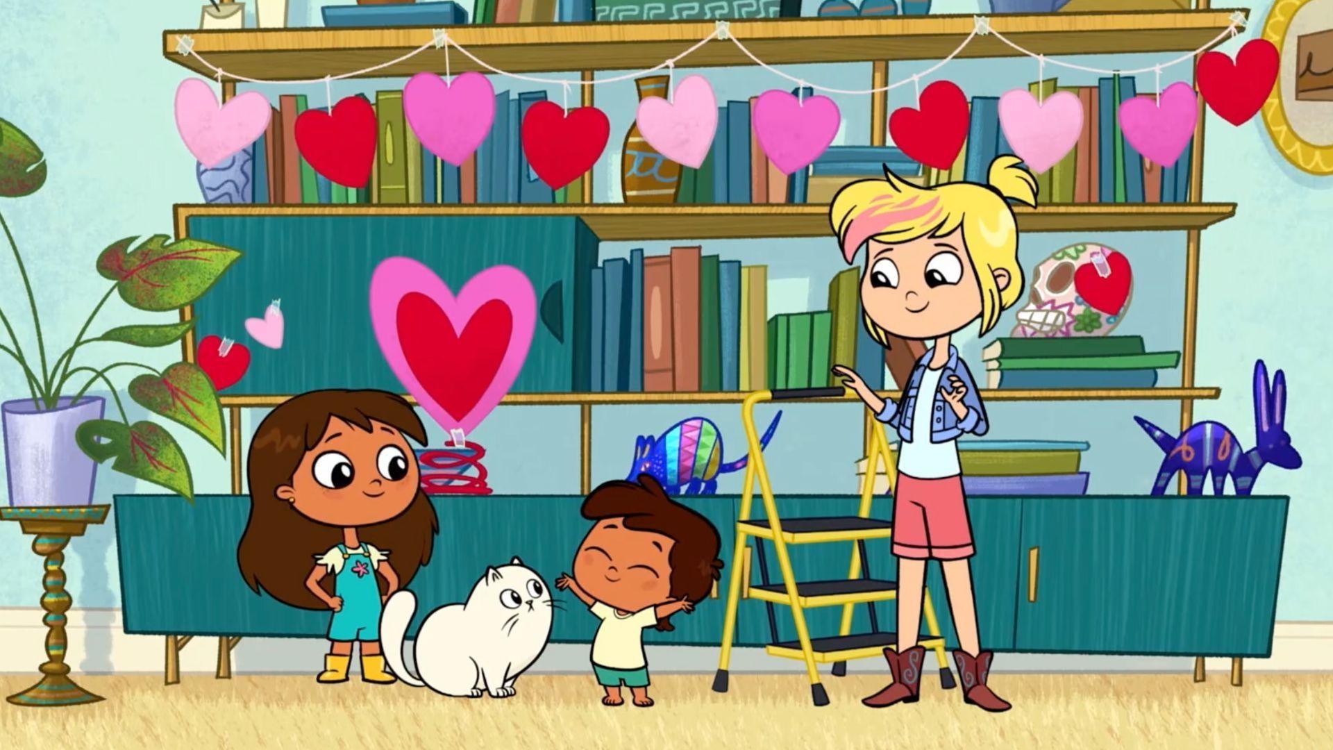 Rosie, Crystal, and Iggy are decorating the house for Valentines Day!